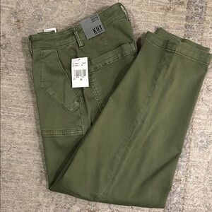 Ashton High Rise Wide Leg Barrel, size 00 color:olive NWT